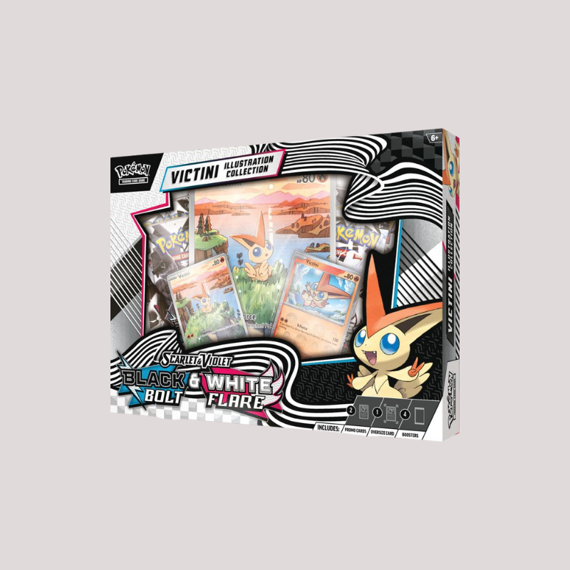 Pokémon Collezione Illustration Unys – Victini: 1 Carta Promo Brillante + 4 Booster + 1 Carta Grande