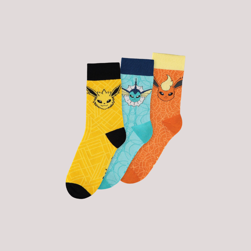 Pokémon Eevee Evolution (VFJ) Socks (3 Pack)