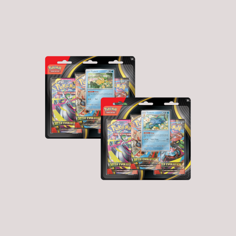 Pokemon Mega Evolution 3 Pack Pokemon Mega Evolution 3-Pack Blister Packs SET - Psyduck & Goldluck Promo Card Mega Evolution Blister Pack Psyduck Pokemon Mega Evolution 3 Pack Pokemon Mega Evolution 3-Pack Blister Packs SET - Psyduck & Goldluck Promo Card Mega Evolution Blister Pack Psyduck