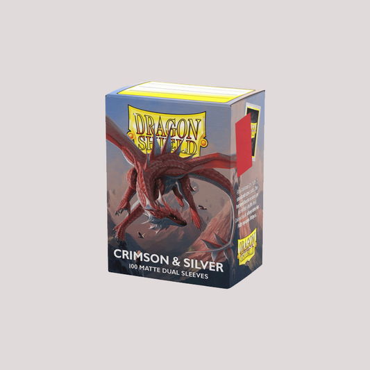 Dragon Shield Sleeves Matte Dual Sleeves (100) Crimson & Silver