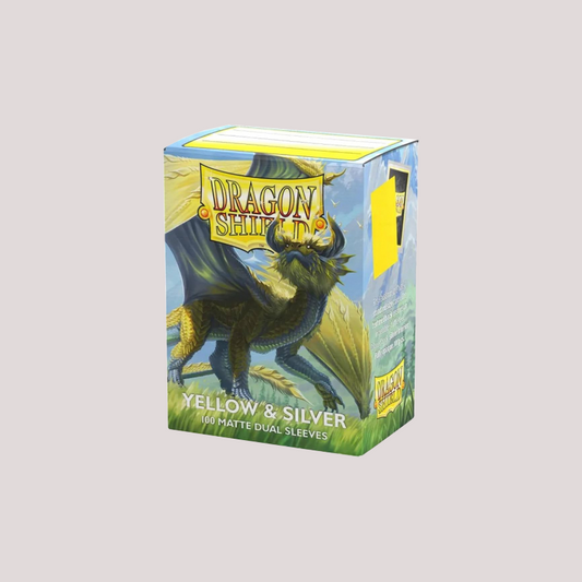 Dragon Shield Sleeves Matte Dual Sleeves (100) Yellow & Silver